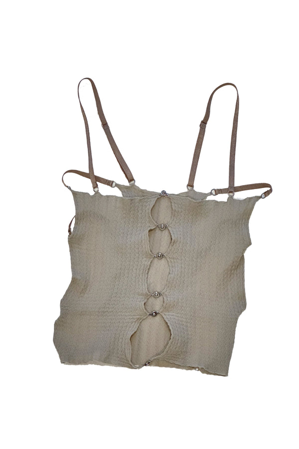 RUIbuilt 25 Spring/Summer Three-piece Button Suspender RUI-RSS25SF01-NIBAI Cement Mud White